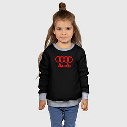 Свитшот детский Audi red logo, цвет: 3D-меланж — фото 2