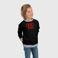 Свитшот детский Audi red logo, цвет: 3D-меланж — фото 2