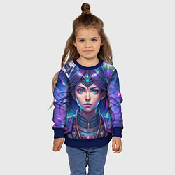 Свитшот детский Девушка самурай фэнтези стайл - big pictures, цвет: 3D-синий — фото 2