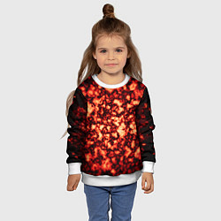 Свитшот детский Узор огня, цвет: 3D-белый — фото 2