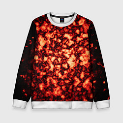Свитшот детский Узор огня, цвет: 3D-белый