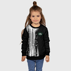 Свитшот детский Ленд Ровер - следы от шин, цвет: 3D-черный — фото 2