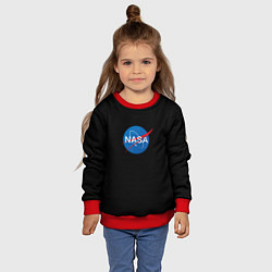 Свитшот детский Nasa logo space blue, цвет: 3D-красный — фото 2