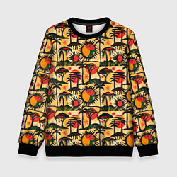 Свитшот детский Африка солнце пальмы, цвет: 3D-черный