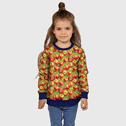 Свитшот детский Румяные яблоки паттерн, цвет: 3D-синий — фото 2