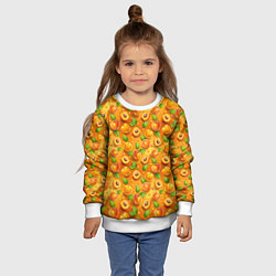 Свитшот детский Сочные сладкие абрикосы паттерн, цвет: 3D-белый — фото 2