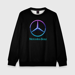 Свитшот детский Mercedes neon logo, цвет: 3D-черный