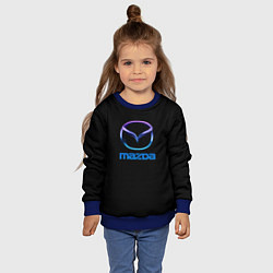 Свитшот детский Mazda neon logo, цвет: 3D-синий — фото 2
