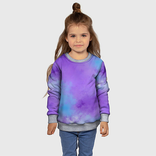 Детский свитшот Фиолетовый космический туман / 3D-Меланж – фото 4