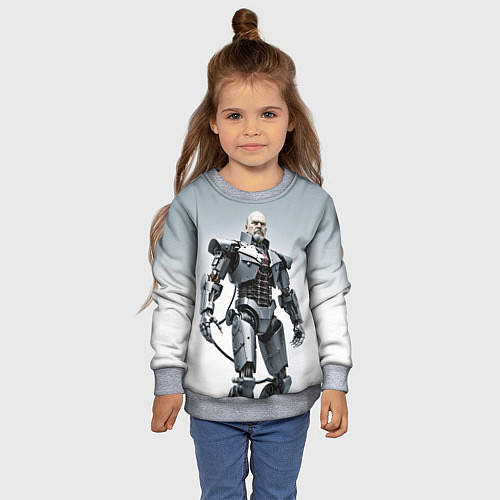 Детский свитшот Cyber Lenin - ai art / 3D-Меланж – фото 4