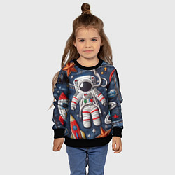 Свитшот детский Джинсовый космонавт - нейросеть, цвет: 3D-черный — фото 2