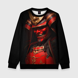 Детский свитшот Демон самурай Они - красный