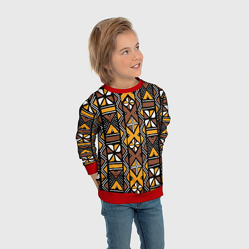 Детский свитшот Африканский мавританский узор / 3D-Красный – фото 3