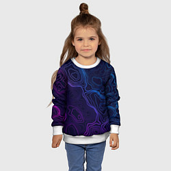 Свитшот детский Абстрактная топографическая карта, цвет: 3D-белый — фото 2