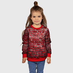 Свитшот детский Текстура красного кирпича, цвет: 3D-красный — фото 2