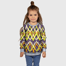 Свитшот детский Разноцветный ромбовидный орнамент, цвет: 3D-меланж — фото 2