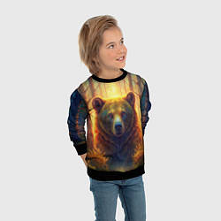 Свитшот детский Медведь на рассвете, цвет: 3D-черный — фото 2