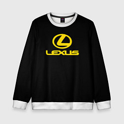 Свитшот детский Lexus yellow logo, цвет: 3D-белый