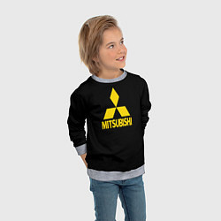 Свитшот детский Mitsubishi logo yelow, цвет: 3D-меланж — фото 2
