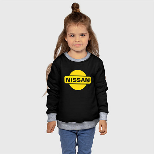 Детский свитшот Nissan yellow logo / 3D-Меланж – фото 4