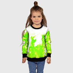 Свитшот детский Кислотный огонь, цвет: 3D-черный — фото 2