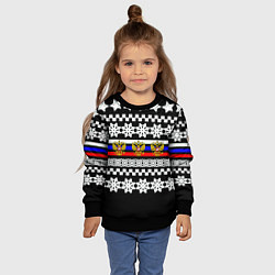 Свитшот детский Rusiia winter pattern, цвет: 3D-черный — фото 2