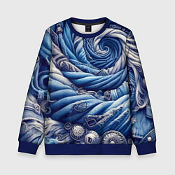 Свитшот детский Denim funnel - fashion trend, цвет: 3D-синий