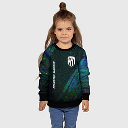 Свитшот детский Atletico Madrid glitch blue, цвет: 3D-черный — фото 2