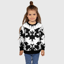 Свитшот детский Психоделический тест Роршаха, цвет: 3D-черный — фото 2