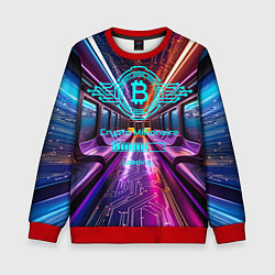 Свитшот детский Биткоин миллионер - загрузка, цвет: 3D-красный