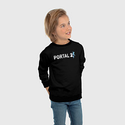 Свитшот детский Portal 2 logo, цвет: 3D-черный — фото 2