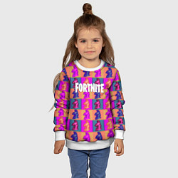 Свитшот детский Fortnite logo pattern game, цвет: 3D-белый — фото 2