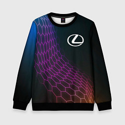 Свитшот детский Lexus neon hexagon, цвет: 3D-черный