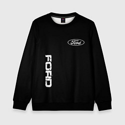 Свитшот детский Ford logo white steel, цвет: 3D-черный