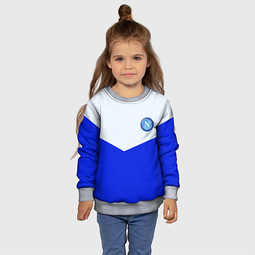 Детский свитшот Napoli fc geometry / 3D-Меланж – фото 4