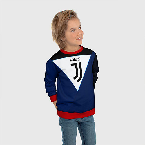 Детский свитшот Juventus sport geometry color / 3D-Красный – фото 3