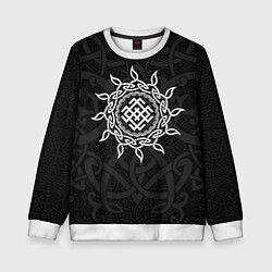 Свитшот детский Символика белобога в орнаменте, цвет: 3D-белый