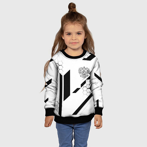 Детский свитшот Герб Рф текстура геймер / 3D-Черный – фото 4