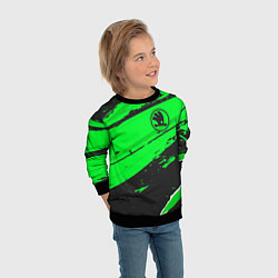 Свитшот детский Skoda sport green, цвет: 3D-черный — фото 2