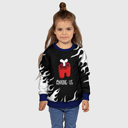 Свитшот детский Among us fire game, цвет: 3D-синий — фото 2