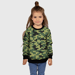Свитшот детский Камуфляжный стиль текстура пикселя, цвет: 3D-черный — фото 2