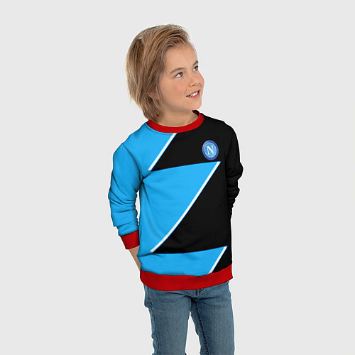 Детский свитшот Napoli fc geometry blue / 3D-Красный – фото 3