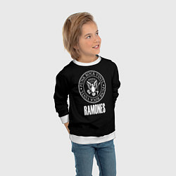 Свитшот детский Ramones rock logo, цвет: 3D-белый — фото 2