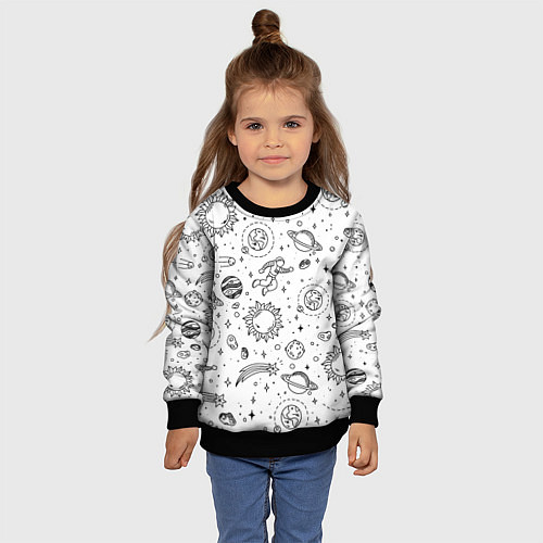 Детский свитшот Космически / 3D-Черный – фото 4