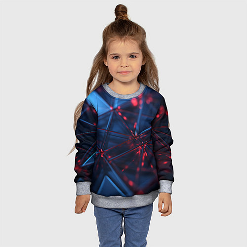 Детский свитшот Абстрактные треугольные элементы / 3D-Меланж – фото 4