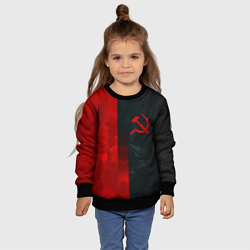 Детский свитшот СССР геометрия спорт символика / 3D-Черный – фото 4
