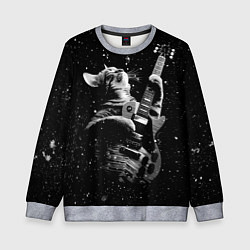 Свитшот детский Романтичный кот играет на гитаре, цвет: 3D-меланж