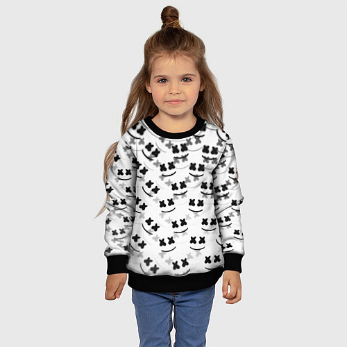 Детский свитшот Marshmello dj pattern / 3D-Черный – фото 4