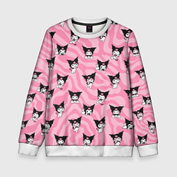 Свитшот детский Розовый паттерн Куроми, цвет: 3D-белый