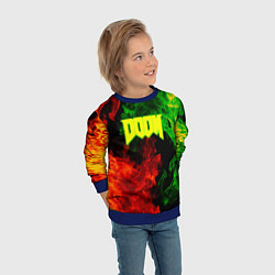 Свитшот детский Doom Eternal fire, цвет: 3D-синий — фото 2